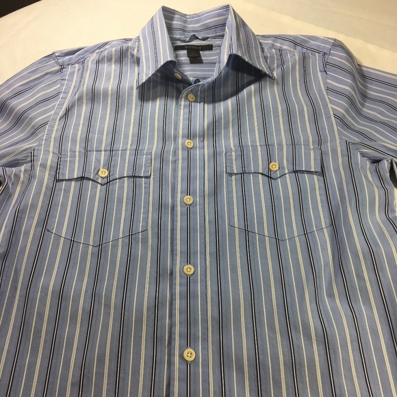 Express Dress Shirt Button Down Blue Stripped Sz S - Picture 1 of 2